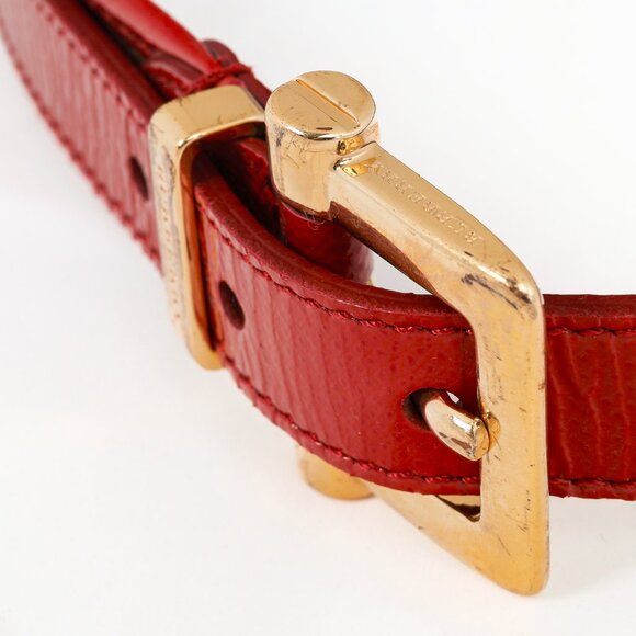 Burberry Check Coated Canvas & Pink Leather-Trim Belt - Picture 4 of 5